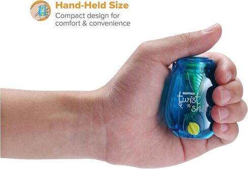 Bostitch Office Pencil Sharpener Twist-N-Sharp Colored Manual Small Pencil Sharpeners Hand Held, 3 Pack, Covered, Lime Green, Blue and Red Color Portable Handheld Sharpeners with Cover, PS1-ADJ-X3 in Saudi Arabia