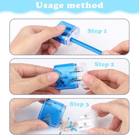 48 قطعة من مبراة الأقلام اليدوية ذات الفتحات المزدوجة مع غطاء، مبراة أقلام ملونة للأطفال والكبار، مبراة أقلام محمولة للسفر والمكتب المدرسي in Kuwait