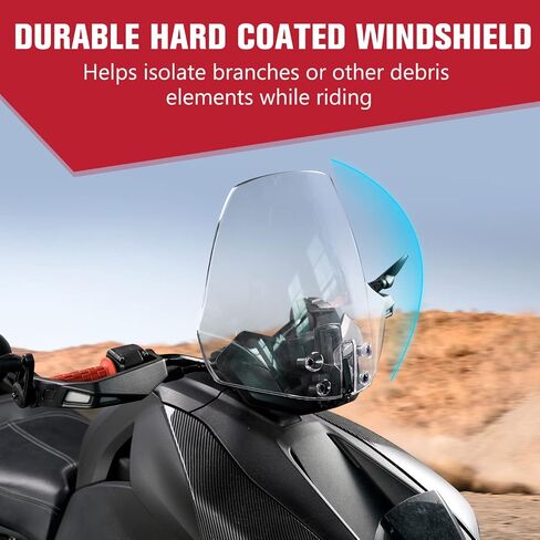 Ryker Adventure Wider Windshield, A & UTV PRO New Upgrade XXL Adjustable Vented Translucent Clear Hard Coated Windscreen Wind Deflector for Can Am Ryker All Models Accessories, Replace OEM #219401032 in Saudi Arabia