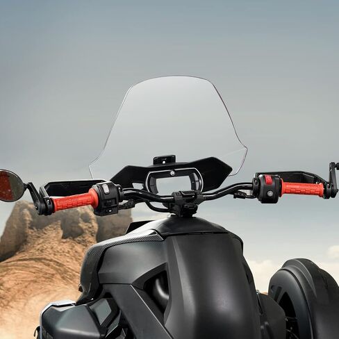 Ryker Adventure Wider Windshield, A & UTV PRO New Upgrade XXL Adjustable Vented Translucent Clear Hard Coated Windscreen Wind Deflector for Can Am Ryker All Models Accessories, Replace OEM #219401032 in Saudi Arabia