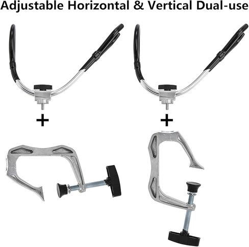 Bekith 2 حزمة حامل قضبان الصيد، حامل قضبان صيد القوارب مع فتحة مشبك كبيرة 360 درجة قابلة للتعديل، رفوف قضبان الصيد من سبائك الألومنيوم لقوارب الكاياك in Kuwait