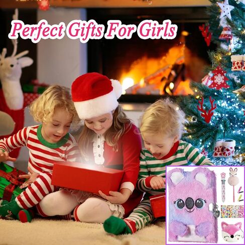 WIEWUSCH Girls Diary with Lock,Journal for Kids with Bookmarks Sticky Notes Pom Pom Pen Notebook for Writing and Drawing 160 Lined Pages Diary for Girls ages 6-8 in Saudi Arabia