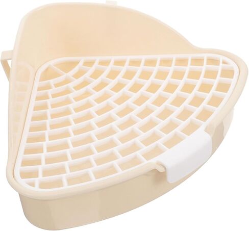 Bunny Bins Indoor pet Potty for Dogs Cat Litter Tray Litter Pan Potty pad Holder Hamster Potty Hamster Toilet Rabbit Training Potty Cat Toilet Triangle Plastic White Small pet in Saudi Arabia