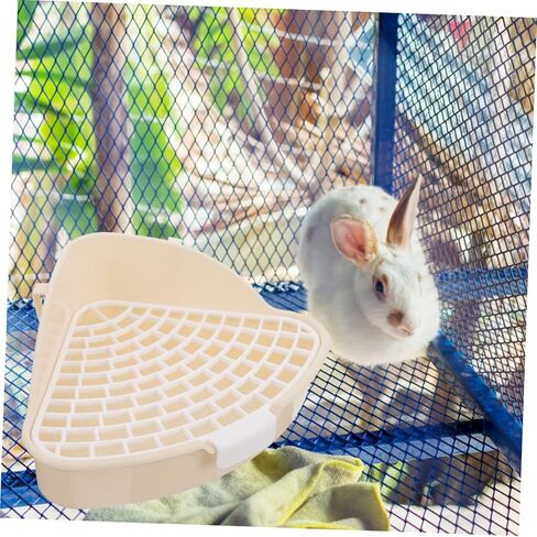 Bunny Bins Indoor pet Potty for Dogs Cat Litter Tray Litter Pan Potty pad Holder Hamster Potty Hamster Toilet Rabbit Training Potty Cat Toilet Triangle Plastic White Small pet in Saudi Arabia