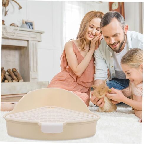Bunny Bins Indoor pet Potty for Dogs Cat Litter Tray Litter Pan Potty pad Holder Hamster Potty Hamster Toilet Rabbit Training Potty Cat Toilet Triangle Plastic White Small pet in Saudi Arabia