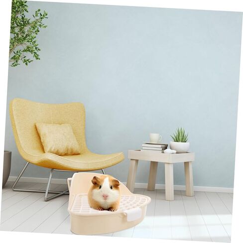 Bunny Bins Indoor pet Potty for Dogs Cat Litter Tray Litter Pan Potty pad Holder Hamster Potty Hamster Toilet Rabbit Training Potty Cat Toilet Triangle Plastic White Small pet in Saudi Arabia