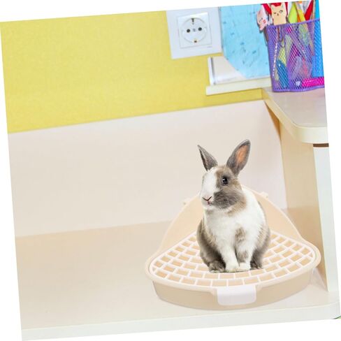 Bunny Bins Indoor pet Potty for Dogs Cat Litter Tray Litter Pan Potty pad Holder Hamster Potty Hamster Toilet Rabbit Training Potty Cat Toilet Triangle Plastic White Small pet in Saudi Arabia