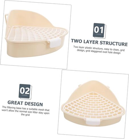 Bunny Bins Indoor pet Potty for Dogs Cat Litter Tray Litter Pan Potty pad Holder Hamster Potty Hamster Toilet Rabbit Training Potty Cat Toilet Triangle Plastic White Small pet in Saudi Arabia