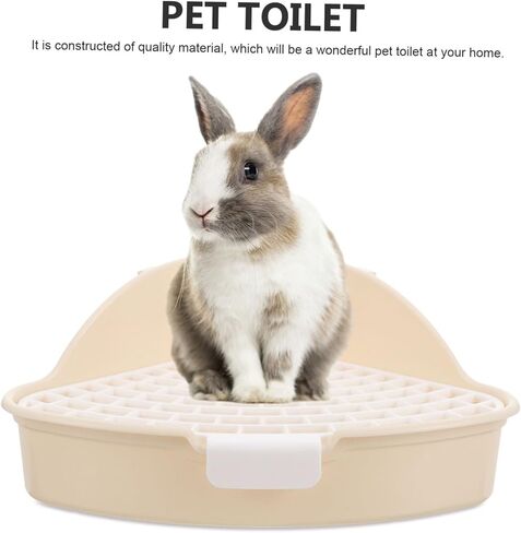 Bunny Bins Indoor pet Potty for Dogs Cat Litter Tray Litter Pan Potty pad Holder Hamster Potty Hamster Toilet Rabbit Training Potty Cat Toilet Triangle Plastic White Small pet in Saudi Arabia