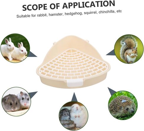 Bunny Bins Indoor pet Potty for Dogs Cat Litter Tray Litter Pan Potty pad Holder Hamster Potty Hamster Toilet Rabbit Training Potty Cat Toilet Triangle Plastic White Small pet in Saudi Arabia