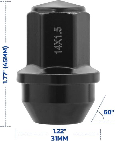 Lichamp 24pcs OEM Lug Nuts 14x1.5 Black Original Factory Cone Seat Style M14x1.5 Lugnuts Compatible with 2015-2021 Ford F150 Expedition Lincoln Navigator Wheel Tire Accessories in Saudi Arabia