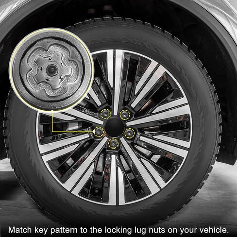 X AUTOHAUX E Wheel Lock Lug Nut Anti Theft Lug Nut Screw Removal Socket Key Wheel Lock Key for Audi A4L A5 A6L Q2L Q3 Q5 Q7 A8 in Saudi Arabia