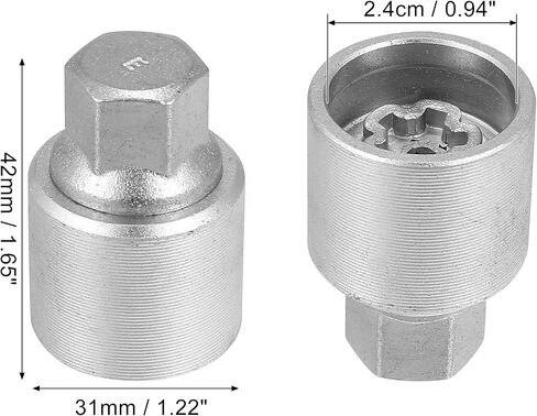 X AUTOHAUX E Wheel Lock Lug Nut Anti Theft Lug Nut Screw Removal Socket Key Wheel Lock Key for Audi A4L A5 A6L Q2L Q3 Q5 Q7 A8 in Saudi Arabia