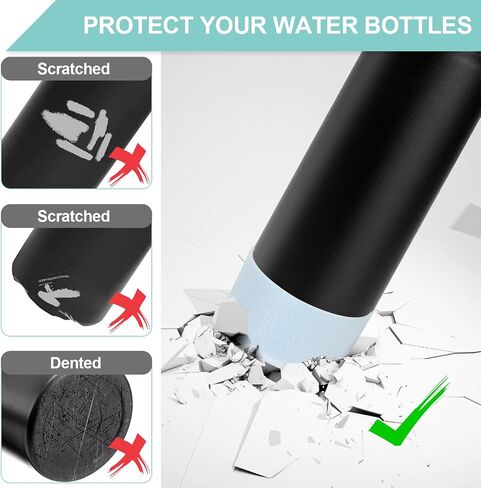 4Pcs Protective Silicone Boot Compatible with Hydro Flask 32oz & HydroFlask 40oz Stainless Steel Wide Mouth Water Bottle and More Tumbler with 3.45-3.55in Bottom in Saudi Arabia