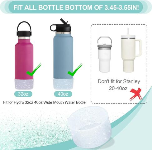 4Pcs Protective Silicone Boot Compatible with Hydro Flask 32oz & HydroFlask 40oz Stainless Steel Wide Mouth Water Bottle and More Tumbler with 3.45-3.55in Bottom in Saudi Arabia