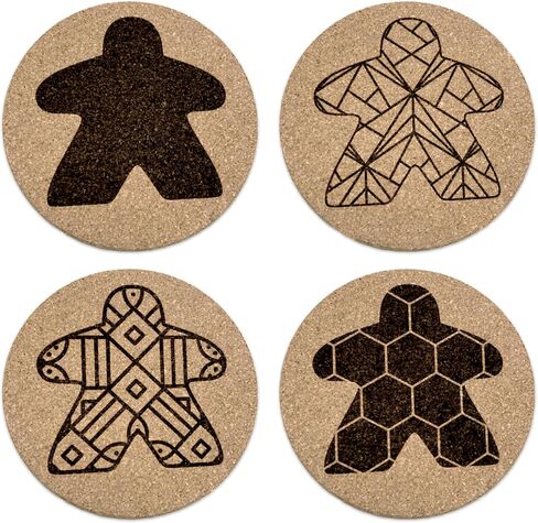 قواعد الألعاب اللوحية بنمط Meeple المختلطة (مجموعة من 4 تصميمات مختلفة) in Saudi Arabia