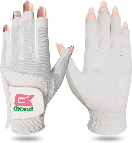 Golf Gloves Women Pair Both Hands Half Finger All Weather Grip Non Slip Mesh Cool Breathable Womens Glove Gift for Ladies Girls Summer Practice in Saudi Arabia