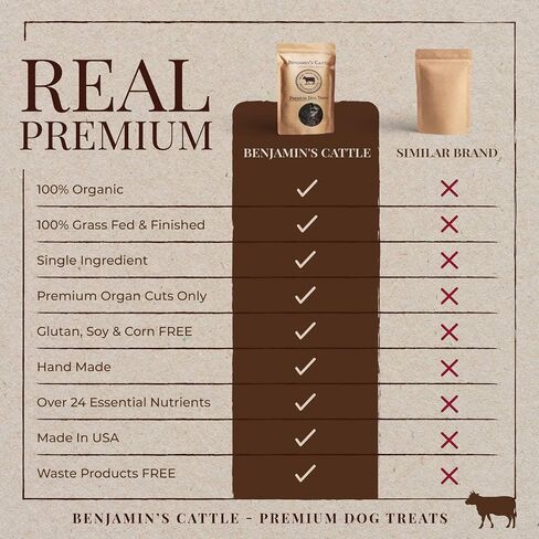 Benjamin's Cattle Single Ingredient - Organic Grass FED & Finished Beef Liver Dog Treats - Hand Made Artisan Dog Treats - Healty Dog Chews - Treats for Dogs Made in USA - Beef Jerky Dog Treat – 5oz in Saudi Arabia