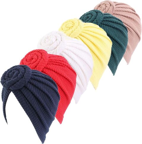 Qianmome Cotton Twist African Headwrap Pre-Tied Bonnet Turban Knot Beanie Cap Turban Hat for Women in Saudi Arabia