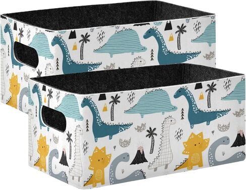 Emelivor Black Sunflowers Storage Basket Bins Set (2pcs) Felt Collapsible Storage Bins with Dual Handles Foldable Storage Baskets Boxes for Kids Toys Pet Toy Books Clothes Closet Cabinet Organise in Saudi Arabia