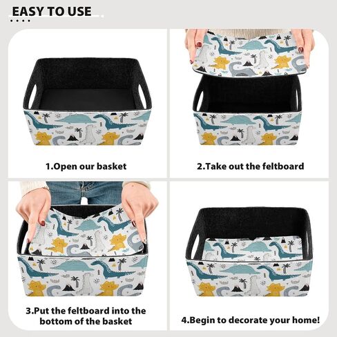 Emelivor Black Sunflowers Storage Basket Bins Set (2pcs) Felt Collapsible Storage Bins with Dual Handles Foldable Storage Baskets Boxes for Kids Toys Pet Toy Books Clothes Closet Cabinet Organise in Saudi Arabia