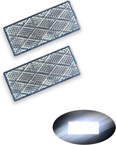 E-Mark DOT CCC 2pcs Rectangle Reflector Self Adhesive Stick on Trailer Driveway Mailbox (Clear) in Saudi Arabia