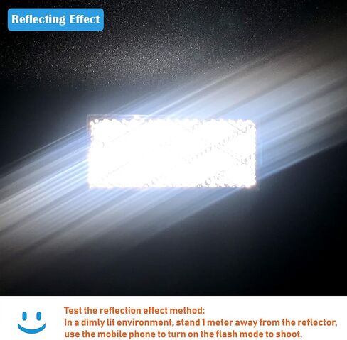 E-Mark DOT CCC 2pcs Rectangle Reflector Self Adhesive Stick on Trailer Driveway Mailbox (Clear) in Saudi Arabia