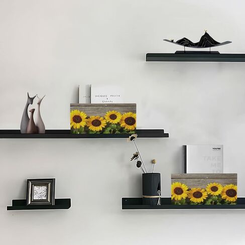 Emelivor Black Sunflowers Storage Basket Bins Set (2pcs) Felt Collapsible Storage Bins with Dual Handles Foldable Storage Baskets Boxes for Kids Toys Pet Toy Books Clothes Closet Cabinet Organise in Kuwait