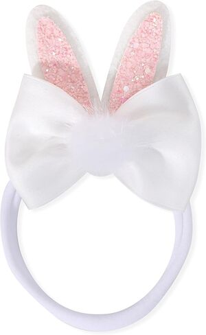 Bunny Ears Bow Headband - Party Decorations, Elastic Headpieces for Baby Shower, Birthday, and Kids Photo Props (White+Pink) in Saudi Arabia