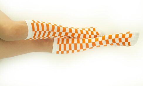 SERICI 4xCheckered Knee High Socks for Women or boys | Fun Novelty Argyle Cotton Long Tube Socks | size 5-11 in Saudi Arabia