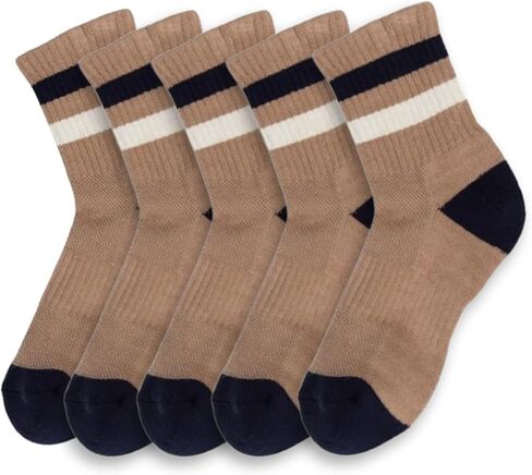 Premium Women's Fashion Socks - 5 Pairs Set Crew Socks Solid Colorful Printed Size 6-11 Soft Long Basic Socks in Saudi Arabia