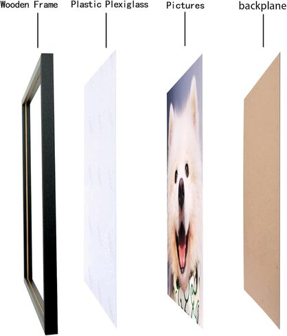 إطارات صور ZGCTSM مقاس 17 × 18 من الخشب الصلب مقاس 17 × 18 بوصة إطار ملصق للجدار مقاس 17 × 18 بوصة إطارات صور عائلية باللون الأسود (C22B1718) in Kuwait