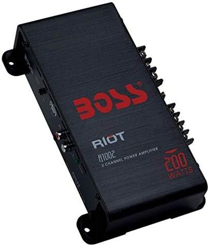BOSS Audio Systems R1002 Riot 200 Watt 2-Channel Class A/B 2 Ohm Stable Full Range Car Audio Amplifier and AKS8 Amplifier Installation Wiring Kit in Saudi Arabia