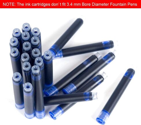 100pcs JINHAO Fountain Pen Ink Cartridges Refills, Disposable and Universal - 2.6 mm Bore Diameter(Blue ink) in Saudi Arabia