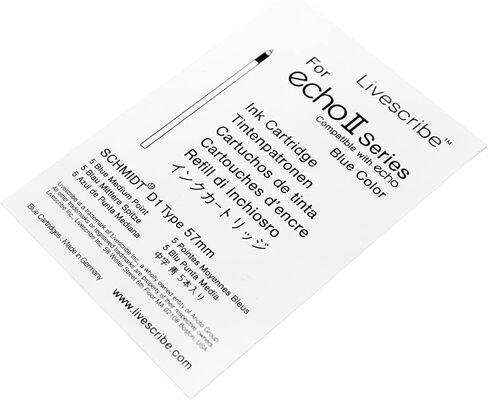 Livescribe Echo & Sky Ink Refills, Blue, Medium Point, 5 Pack, (ARA-00011) in Kuwait