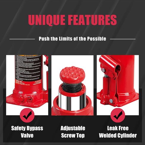BIG RED T90213 Torin Hydraulic Welded Bottle Jack with Blow Mold Carrying Storage Case, 2 Ton (4,000 lb) Capacity, Red in Saudi Arabia