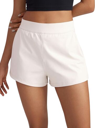 CRZ YOGA 4-Way Stretch Womens Shorts Casual Comfy High Waisted Golf Hiking Lounge Athletic Short with Pockets in Saudi Arabia