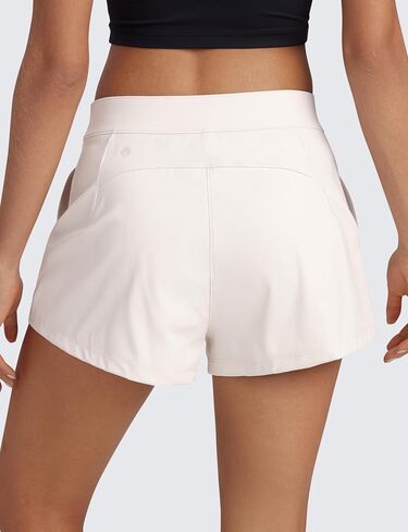 CRZ YOGA 4-Way Stretch Womens Shorts Casual Comfy High Waisted Golf Hiking Lounge Athletic Short with Pockets in Saudi Arabia