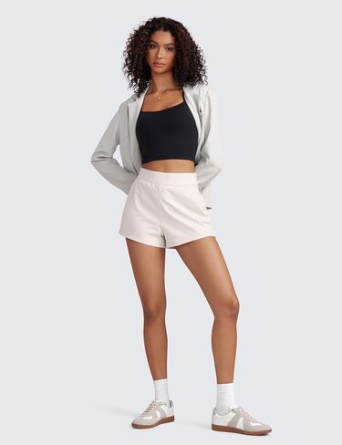 CRZ YOGA 4-Way Stretch Womens Shorts Casual Comfy High Waisted Golf Hiking Lounge Athletic Short with Pockets in Saudi Arabia