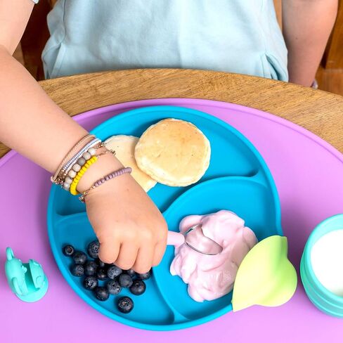 • Easy Scoop & Hold Plate Set • Set of 2 plates • Silicone plate for babies, toddlers, kids with dividers • Clip-on rim for easy and mess-free meals • 6 mo+ • Dishwasher safe (Midnight) in Saudi Arabia