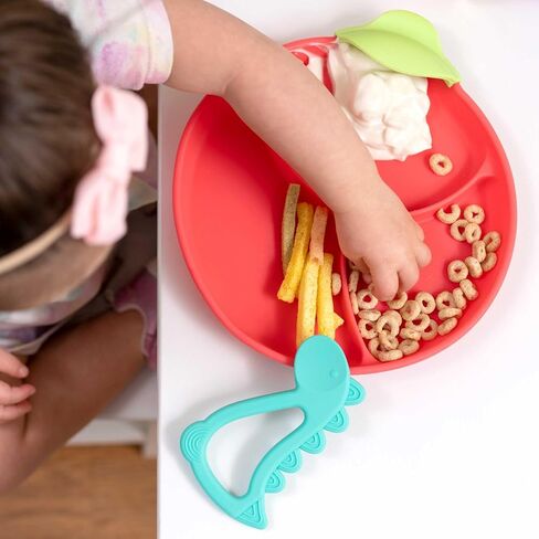 • Easy Scoop & Hold Plate Set • Set of 2 plates • Silicone plate for babies, toddlers, kids with dividers • Clip-on rim for easy and mess-free meals • 6 mo+ • Dishwasher safe (Midnight) in Saudi Arabia
