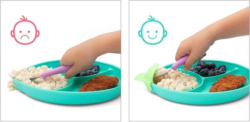 • Easy Scoop & Hold Plate Set • Set of 2 plates • Silicone plate for babies, toddlers, kids with dividers • Clip-on rim for easy and mess-free meals • 6 mo+ • Dishwasher safe (Midnight) in Saudi Arabia