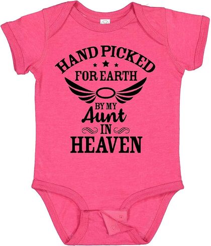inktastic Handpicked for Earth By My Aunt in Heaven with Angel Baby Bodysuit in Saudi Arabia