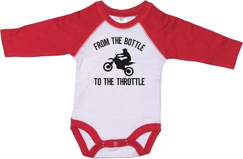 Ebenezer Fire Motocross Onesie/From The Bottle To The Throttle/Baby Dirt Bike Outfit/Raglan in Saudi Arabia