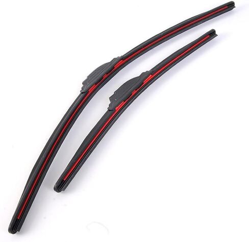 شفرات ممسحة سوداء للسيارات بديلة لشفرات ممسحة الزجاج الأمامي 2 في 1 ممسحة واجهة بديلة 22 بوصة مساحات زجاج أمامي للسيارات - مجموعة من شفرتين in Kuwait