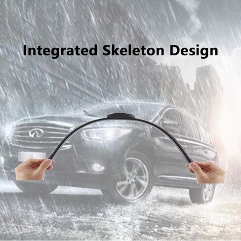 شفرات ممسحة سوداء للسيارات بديلة لشفرات ممسحة الزجاج الأمامي 2 في 1 ممسحة واجهة بديلة 22 بوصة مساحات زجاج أمامي للسيارات - مجموعة من شفرتين in Kuwait