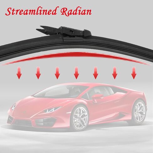 شفرات ممسحة سوداء للسيارات بديلة لشفرات ممسحة الزجاج الأمامي 2 في 1 ممسحة واجهة بديلة 22 بوصة مساحات زجاج أمامي للسيارات - مجموعة من شفرتين in Kuwait
