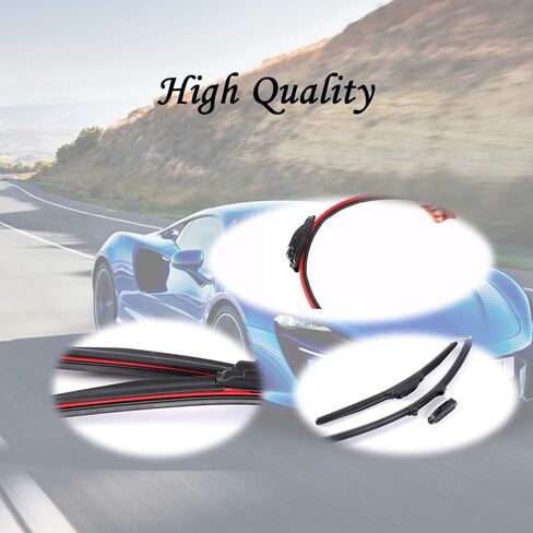 شفرات ممسحة سوداء للسيارات بديلة لشفرات ممسحة الزجاج الأمامي 2 في 1 ممسحة واجهة بديلة 22 بوصة مساحات زجاج أمامي للسيارات - مجموعة من شفرتين in Kuwait