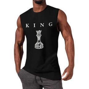 Mens Graphic Sleeveless Shirts Chess King Shirts Summer Casual Streetwear Urban Tank Tops in Saudi Arabia