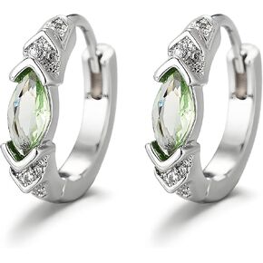 Lymphatic Drainage Slimming Hoop Earrings, Titanium Ion Lymphvity Germanium Acupuncture Therapy Moissanite Earrings Bloodstream Lymph Nodes CZ Jewelry for Women Men (Green-A) in Kuwait